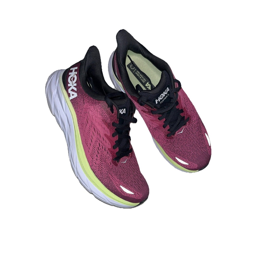 Hoka One One Clifton 8 Womens‎ Running Sneakers Shoes Ibis Rose Pink Size 7 B